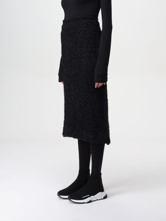 25FW 발렌시아가 미디 스커트 793601T3328 1000 Black - BALENCIAGA
