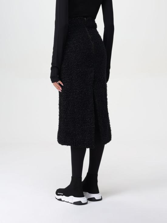 25FW 발렌시아가 미디 스커트 793601T3328 1000 Black - BALENCIAGA