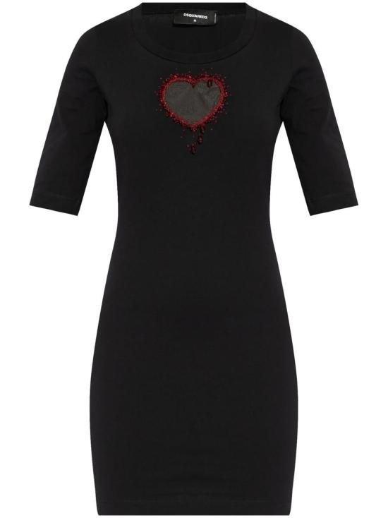 24FW 디스퀘어드2 숏 원피스 S75CV0837 S24662 900 BLACK Black