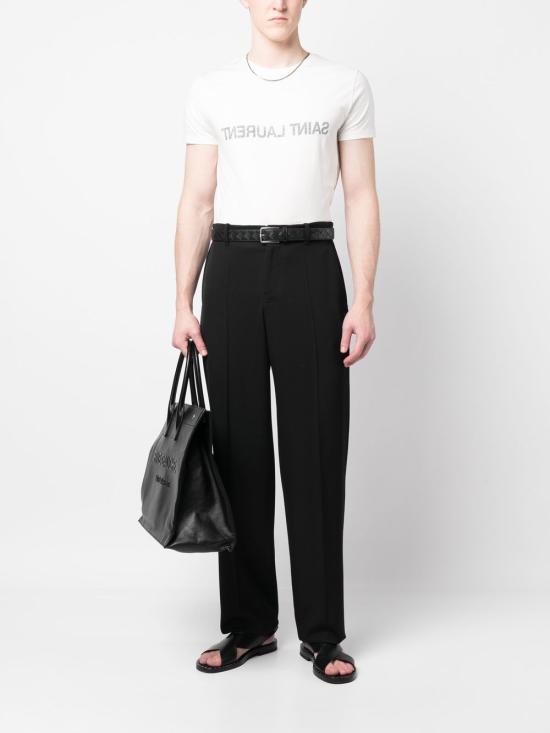 24FW 생로랑 반팔 티셔츠 663278 Y37AW9744 Naturel noir - SAINT LAURENT