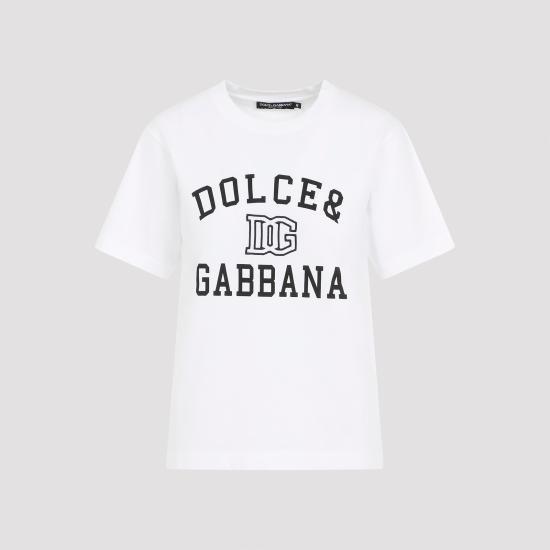 24FW 돌체앤가바나 반팔 티셔츠 F8V09Z GDCNV W0800 BIANCO OTTICO