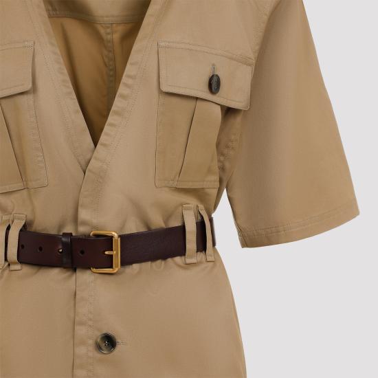  생로랑 트윌 코튼 드레스 790089 Y3A99 2611 BEIGE FONCE - SAINT LAURENT