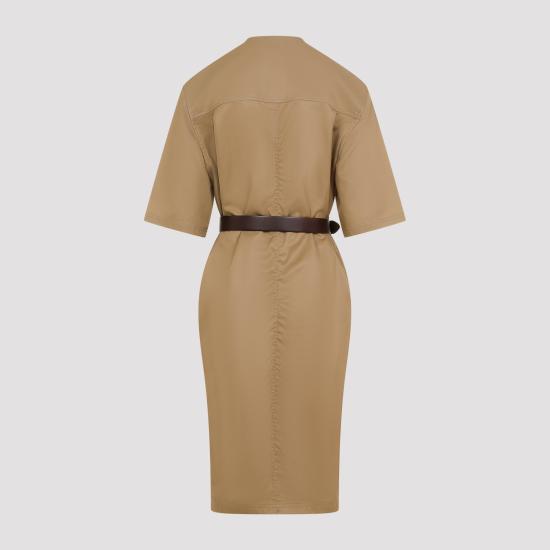  생로랑 트윌 코튼 드레스 790089 Y3A99 2611 BEIGE FONCE - SAINT LAURENT