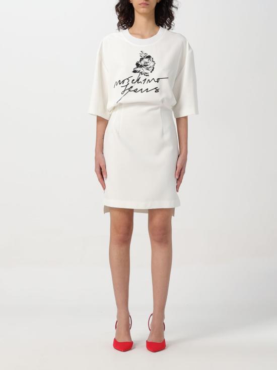  모스키노 미디 원피스 04643727 1002 White