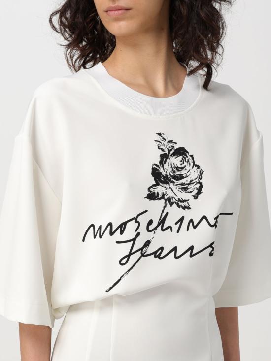  모스키노 미디 원피스 04643727 1002 White - MOSCHINO