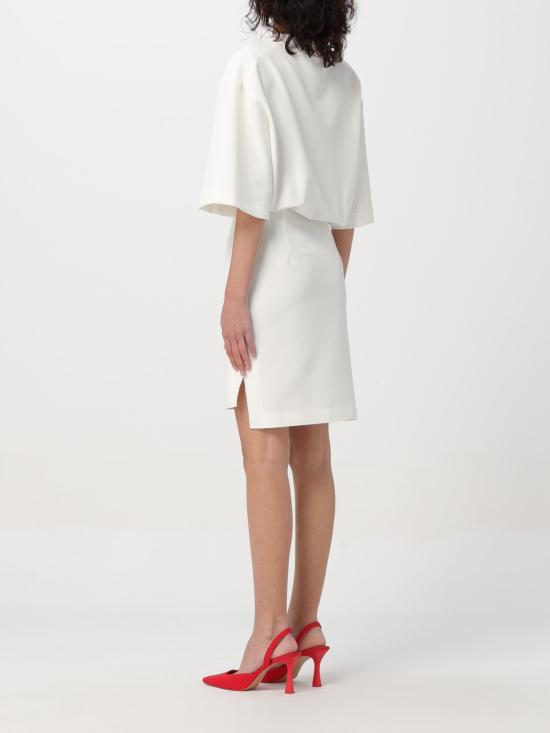  모스키노 미디 원피스 04643727 1002 White - MOSCHINO