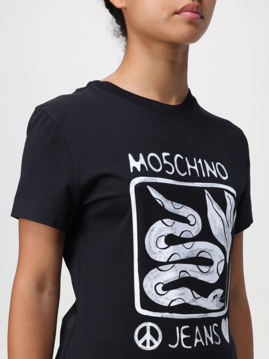 24FW 모스키노 반팔 티셔츠 07168237 1555 Black - MOSCHINO