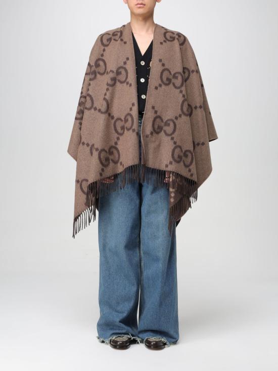25FW 구찌 리버시블 점보 GG 캐시미어 케이프 7743084GABX 9764 Brown