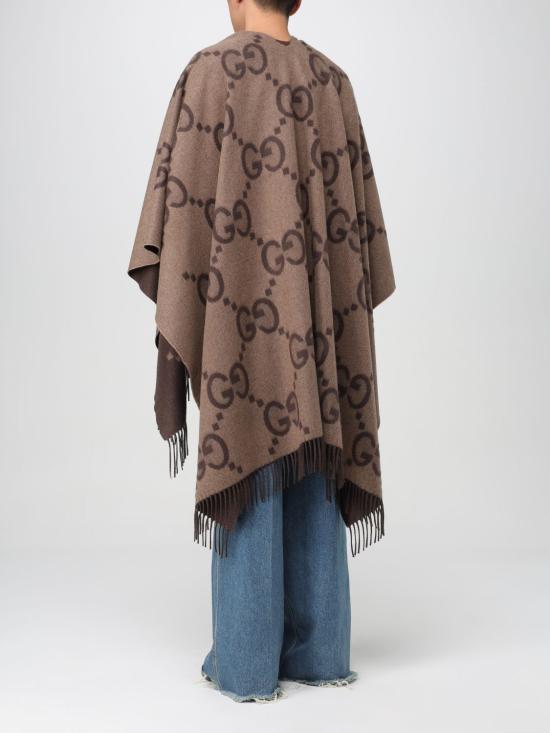 25FW 구찌 리버시블 점보 GG 캐시미어 케이프 7743084GABX 9764 Brown - GUCCI