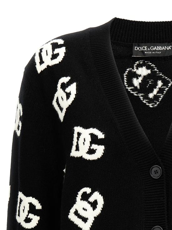 25FW 돌체앤가바나 가디건 FXJ36TJCVYWN0004 White Black - DOLCE & GABBANA