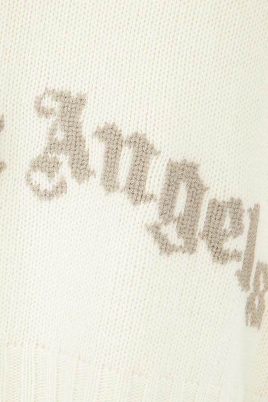 24FW 팜앤젤스 스웨터 PWHU012F24KNI001 0161 WHITE LIGHT BEIGE - PALM ANGELS