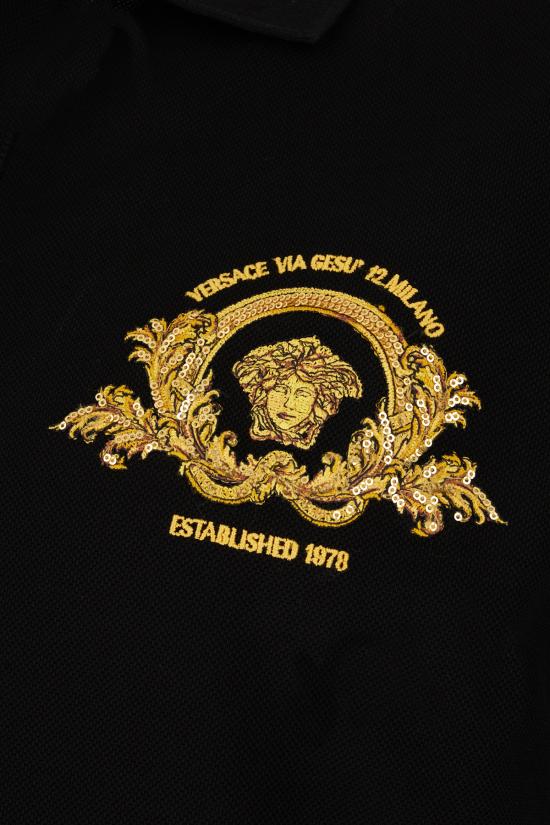 24FW 베르사체 폴로 티셔츠 10139061A11305 1B000 BLACK - VERSACE