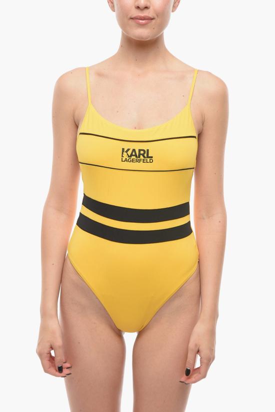  칼라거펠트 원피스 수영복 KL22WOP05 YELLOW Giallo Nero