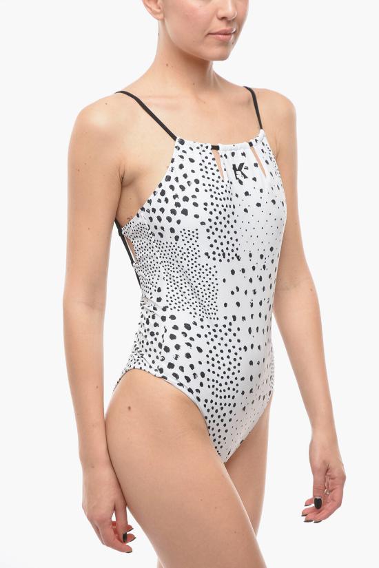  칼라거펠트 원피스 수영복 KL22WOP14 WHITE Black White - KARL LAGERFELD