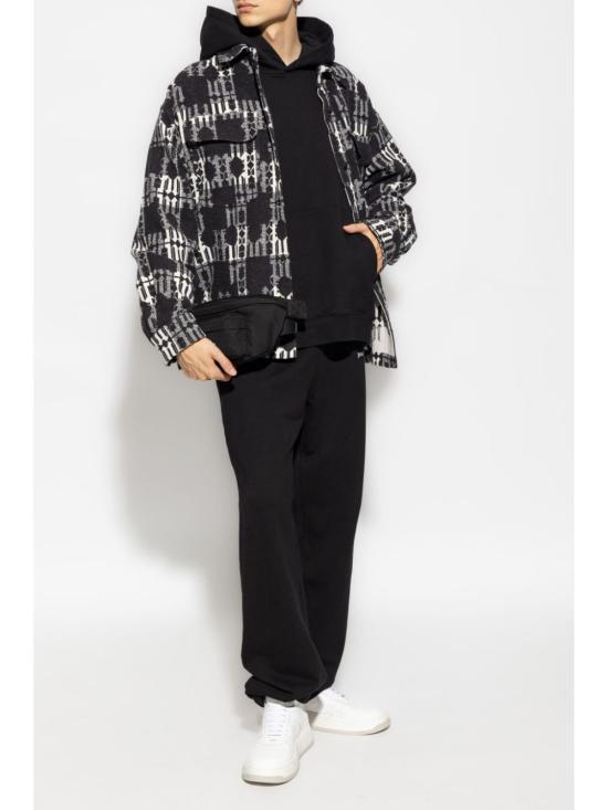 24FW 팜앤젤스 긴팔 티셔츠 PMBB153C99FLE002 1003 Black of white - PALM ANGELS