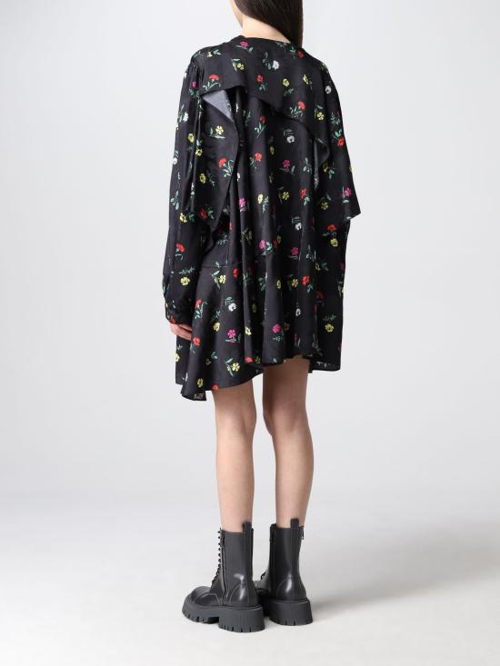  발렌시아가 숏 원피스 675428TLLA3 1000 Black - BALENCIAGA