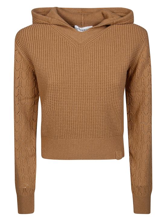 24FW 빅토리아 베컴 후드 티셔츠 1324KJU005590A 660 tobacco Marrone