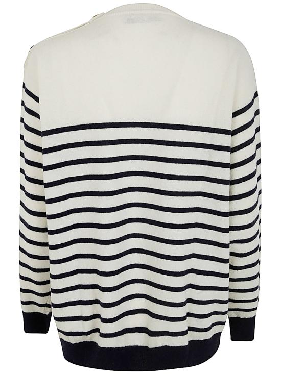  블루마린 긴팔 티셔츠 4M066A C1076 IVORY DRESS BLUE - BLUMARINE