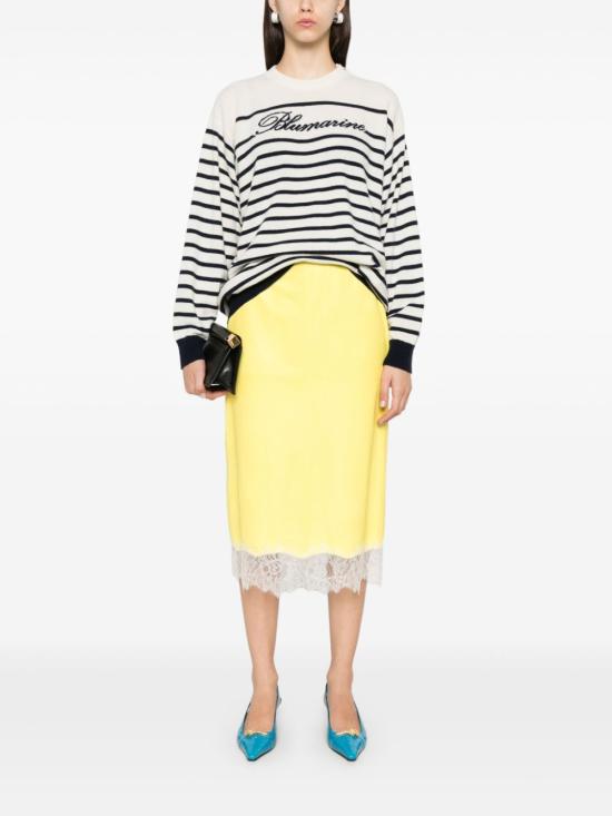  블루마린 긴팔 티셔츠 4M066A C1076 IVORY DRESS BLUE - BLUMARINE