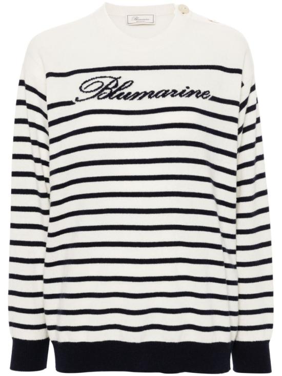  블루마린 긴팔 티셔츠 4M066A C1076 IVORY DRESS BLUE - BLUMARINE