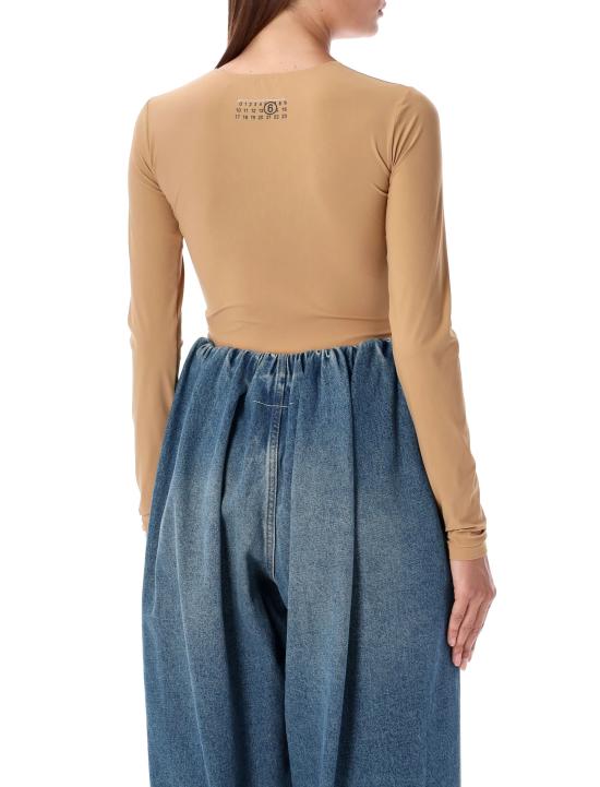 24FW MM6 메종마르지엘라 탑 S52NA0064S24625 128 Beige - MM6 MAISON MARGIELA