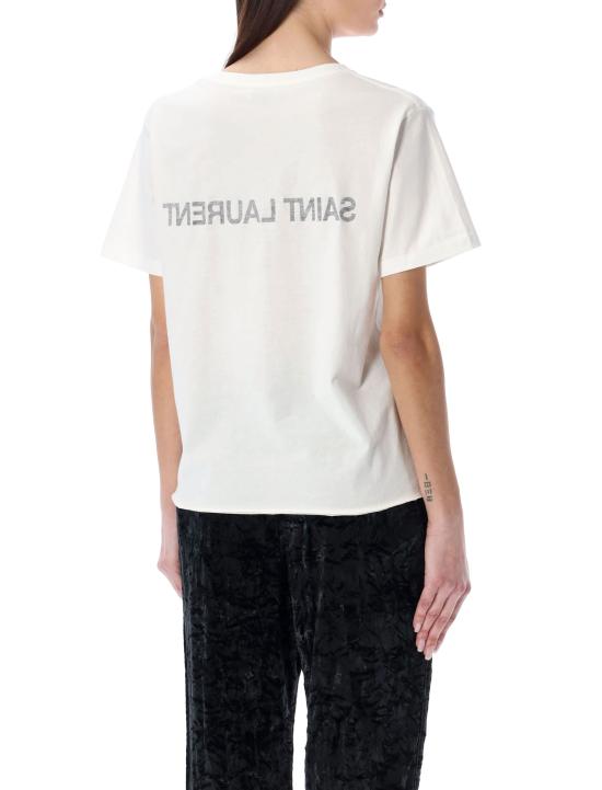 25SS 생로랑 반팔 티셔츠 665234Y37AW 9744 Bianco - SAINT LAURENT