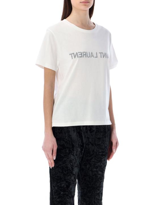 25SS 생로랑 반팔 티셔츠 665234Y37AW 9744 Bianco - SAINT LAURENT