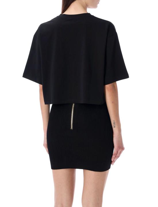 25FW 발망 반팔 티셔츠 BF1EE020BB02 EAB Nero - BALMAIN