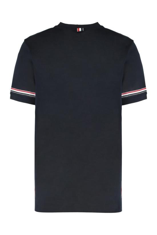 25FW 톰브라운 반팔 티셔츠 MJS247AJ0129 415 NAVY - THOM BROWNE