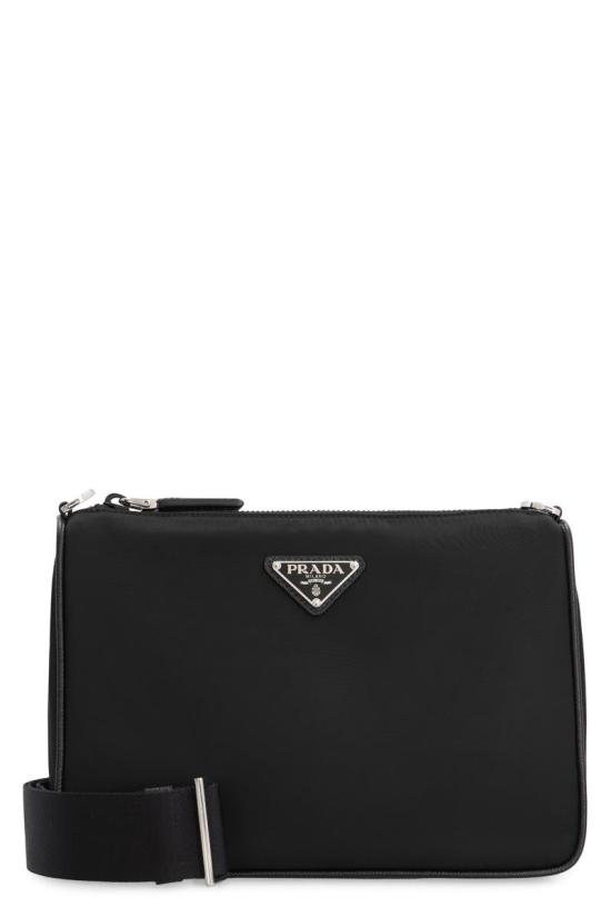  프라다 리나일론 앤 사피아노 레더 숄더백 2VH113VXOP2DMH F0002 Black - PRADA