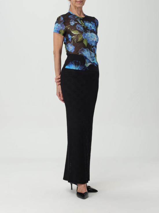 25FW 돌체앤가바나 롱 스커트 FXO04TJFMAL N0000 Black - DOLCE & GABBANA