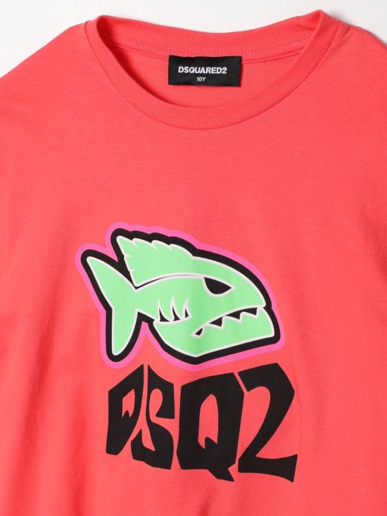 25FW [키즈] 디스퀘어드2 티셔츠 DQ2371D004G DQ333 Coral - DSQUARED2