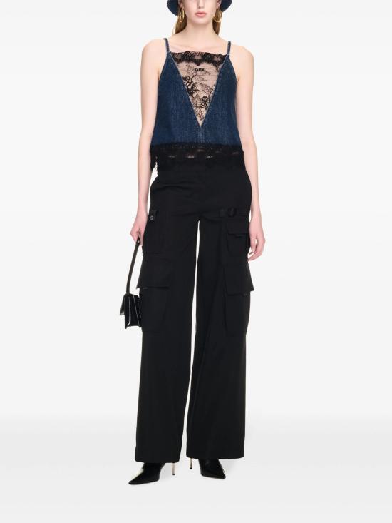 24FW 오프화이트 스트레이트 팬츠 OWCF017F24FAB001 1010 BLACK - OFF WHITE