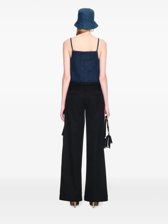 24FW 오프화이트 스트레이트 팬츠 OWCF017F24FAB001 1010 BLACK - OFF WHITE