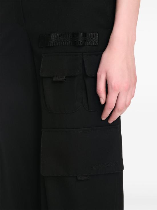 24FW 오프화이트 스트레이트 팬츠 OWCF017F24FAB001 1010 BLACK - OFF WHITE