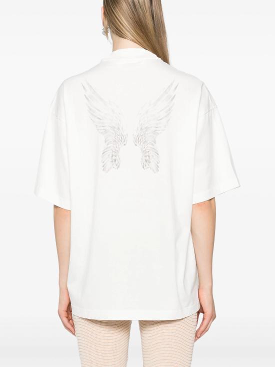  팜앤젤스 반팔 티셔츠 PWAA017F24JER004 0310 OFF WHITE BLACK - PALM ANGELS