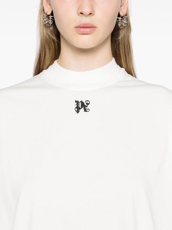 24FW 팜앤젤스 반팔 티셔츠 PWAA017F24JER004 0310 OFF WHITE BLACK - PALM ANGELS