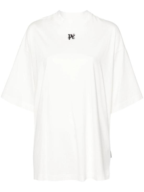  팜앤젤스 반팔 티셔츠 PWAA017F24JER004 0310 OFF WHITE BLACK
