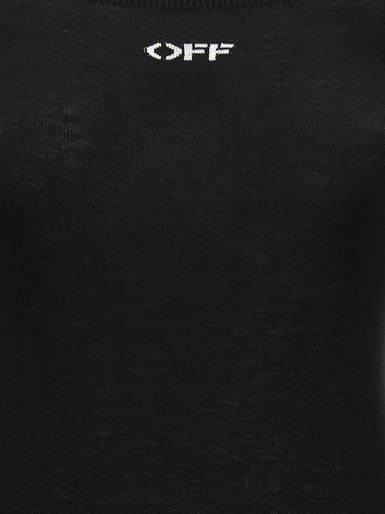  오프화이트 미디 스커트 OWHI055C99KNI00110011001 White Black - OFF WHITE