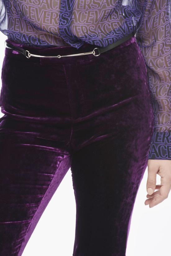  구찌 벨티드 러치드 팬츠 761072 Z8BMQ 5976 Violet - GUCCI