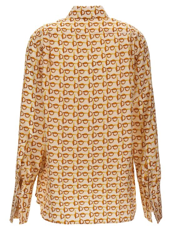  버버리 B 실크 셔츠 8090731GOLDWHITE Multicolor - BURBERRY