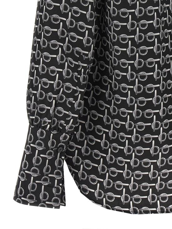  버버리 프린트 실크 셔츠 8090732SILVERBLACK Black - BURBERRY