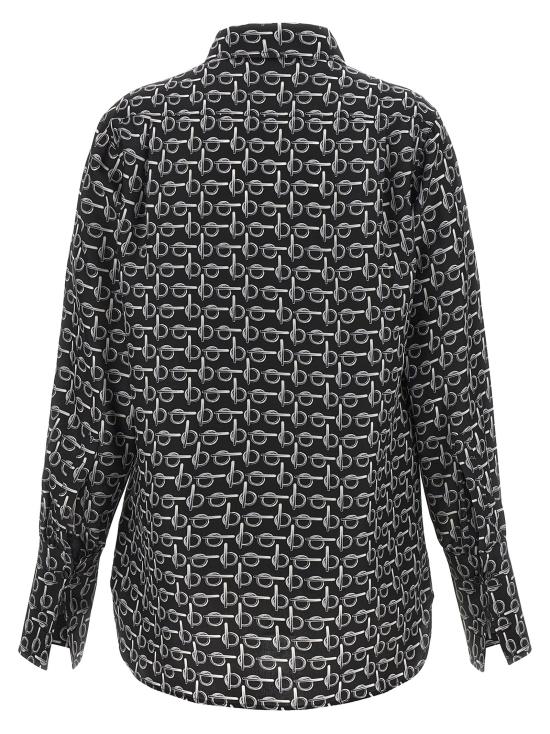  버버리 프린트 실크 셔츠 8090732SILVERBLACK Black - BURBERRY