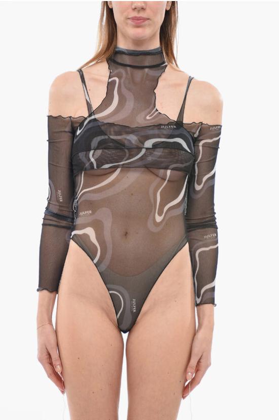  줄퍼 바디수트 티셔츠 JASB10NY ST Gray