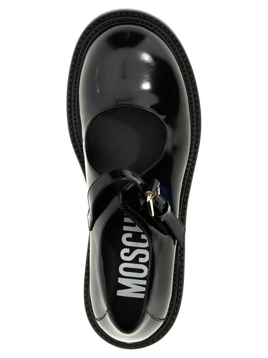 24FW 모스키노 플랫 슈즈 MA10704C0LMJ0000 Black - MOSCHINO
