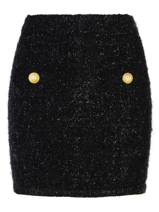 24FW 발망 숏 스커트 DF1LB015KG430PA Black