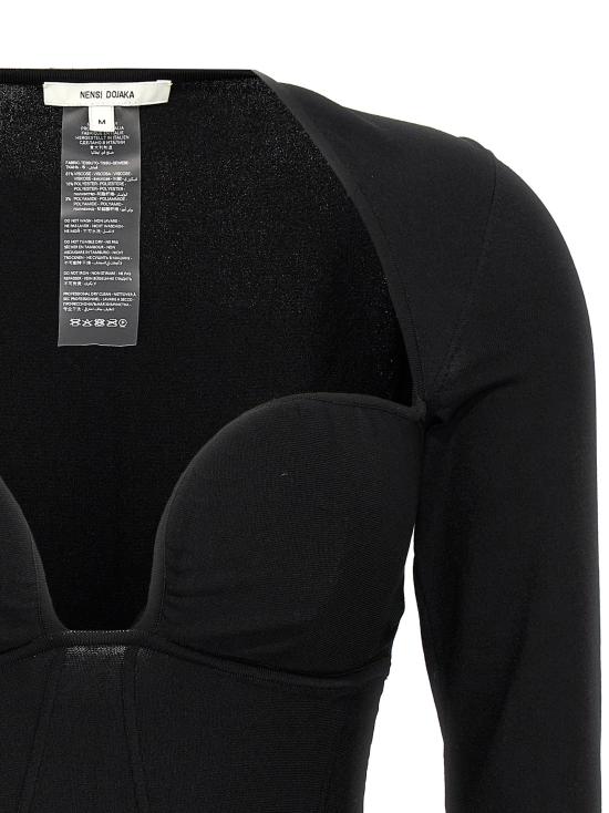  넨시 도자카 긴팔 티셔츠 NDAW24KT061BLACK - NENSI DOJAKA