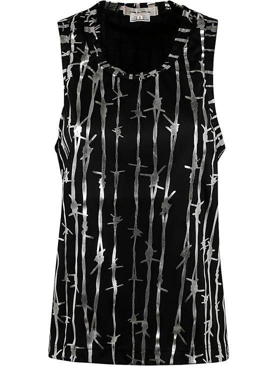 24FW 꼼데가르송 민소매 티셔츠 GN T023 BLACK SILVER