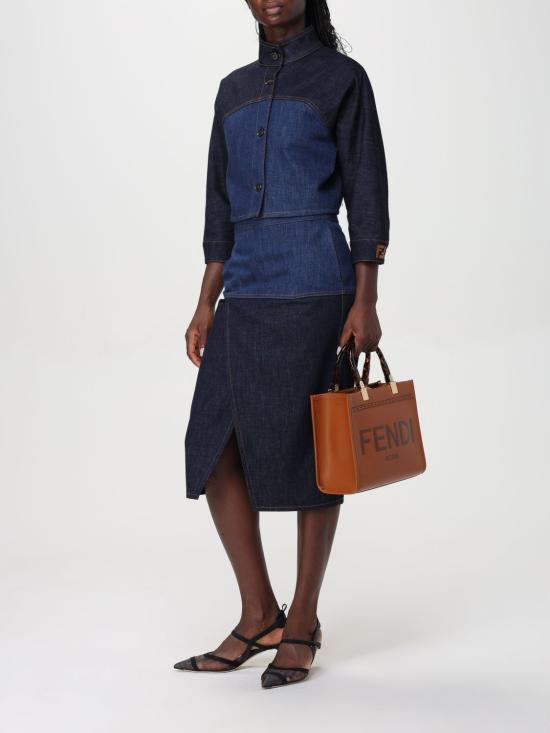 24FW 펜디 미디 스커트 FLQ588AT1A F1PNC Denim - FENDI