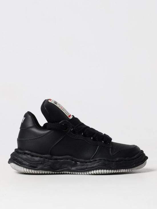  메종 미하라 야스히로 웨인 퍼퍼 OG 솔 레더 로우탑 A12FW718 BLK WHT Black